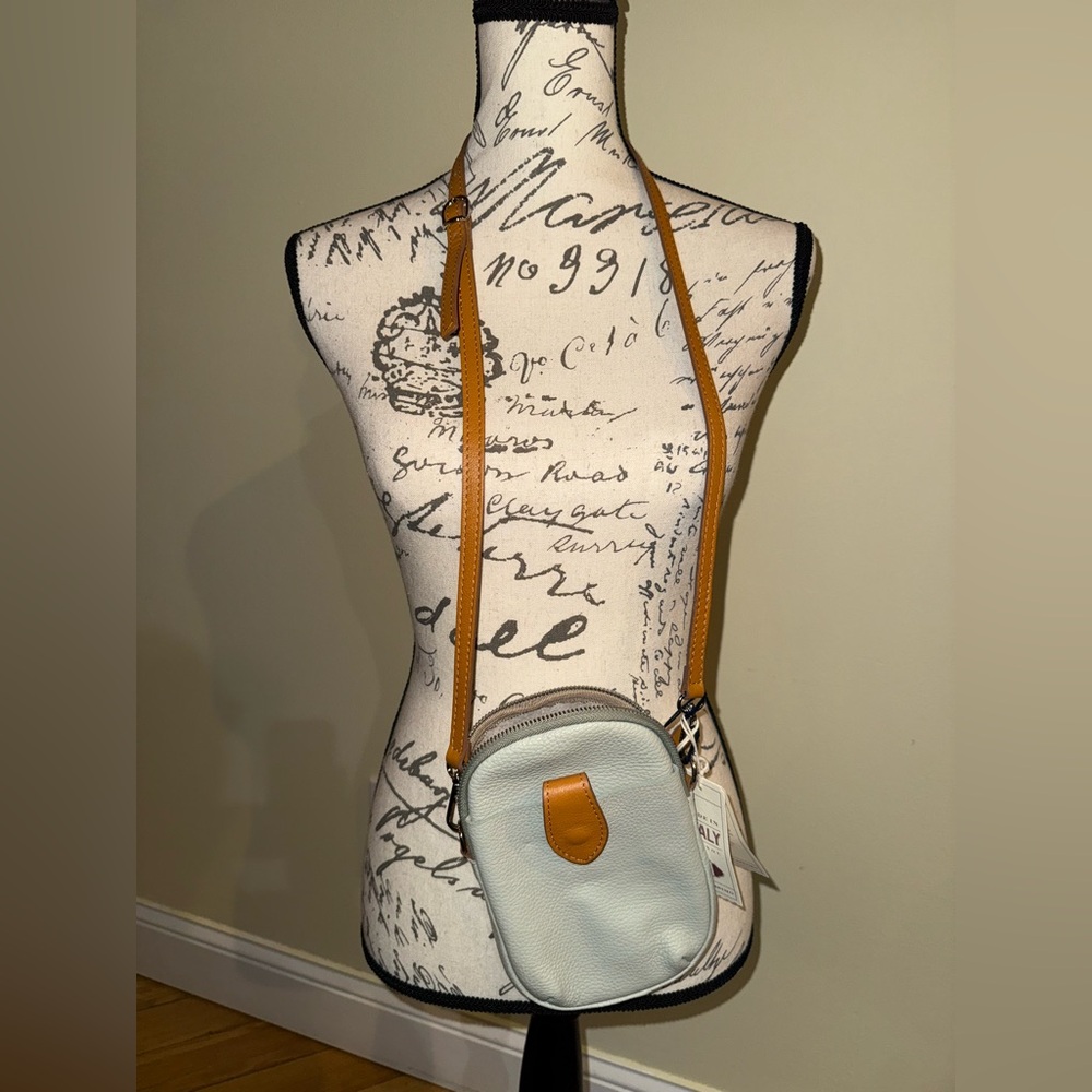 Elegant mint and Tan Crossbody Bag